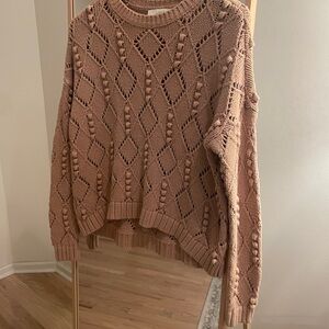 LOFT Women's Brown Textured Knit Sweater